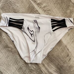 PINK Victoria's Secret White and Black Bikini Bottom